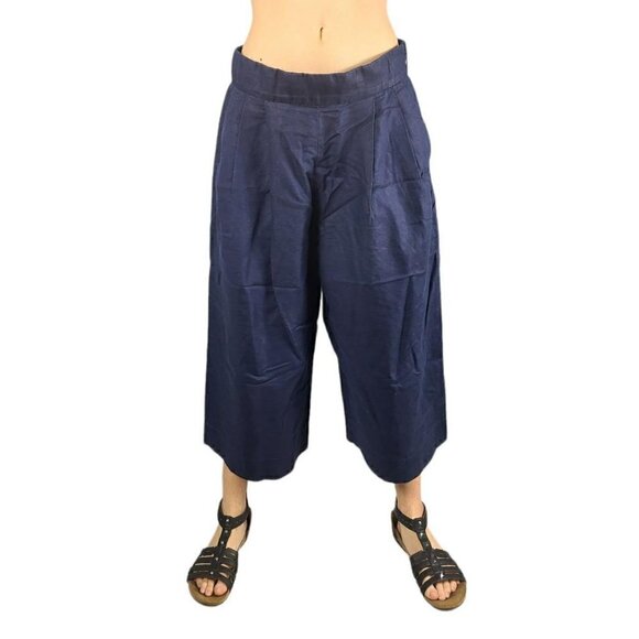 Gap Navy Blue Wide Leg Linen Pants - Picture 4 of 4